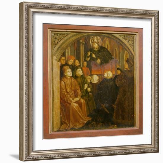 Saint Ambrose Preaching in Milan, Form the 'Altarpiece of Saint Augustine', C.1480 (Oil on Panel)-German-Framed Giclee Print