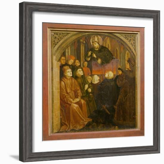 Saint Ambrose Preaching in Milan, Form the 'Altarpiece of Saint Augustine', C.1480 (Oil on Panel)-German-Framed Giclee Print