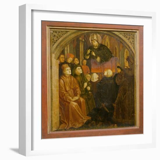 Saint Ambrose Preaching in Milan, Form the 'Altarpiece of Saint Augustine', C.1480 (Oil on Panel)-German-Framed Giclee Print