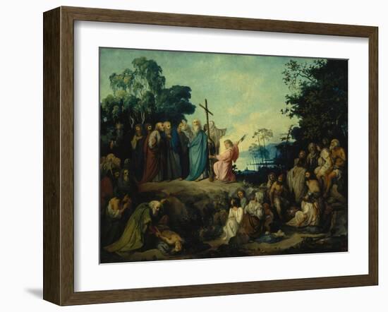 Saint Andrew the Apostle Erects a Cross on Kiev Heights, 1848-Nikolai Petrovich Lomtev-Framed Giclee Print