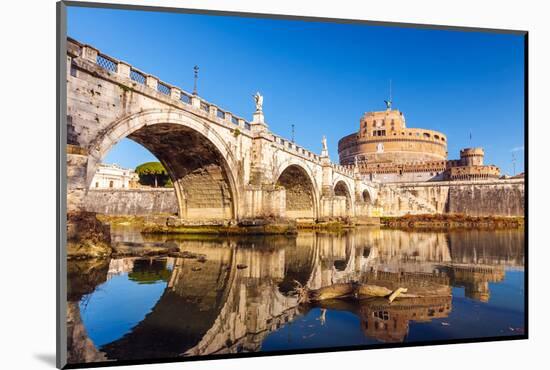 Saint Angel Castle and Bridge over the Tiber River in Rome-sborisov-Mounted Photographic Print