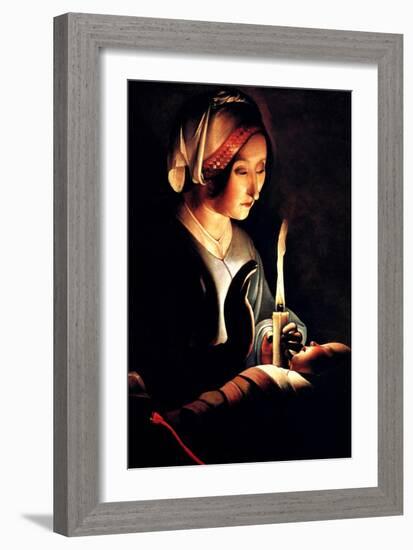 Saint Anna with the Christ Child by La Tour-Georges de La Tour-Framed Art Print