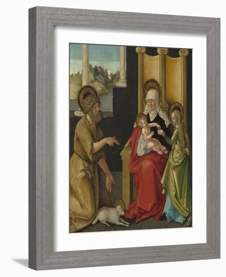 Saint Anne with the Christ Child, the Virgin, and Saint John the Baptist, c.1511-Hans Baldung Grien-Framed Giclee Print