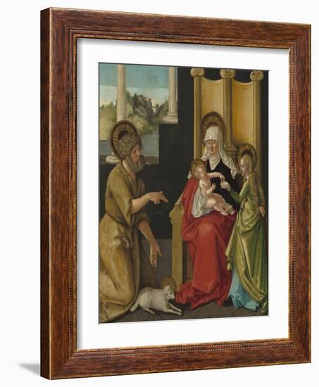 Saint Anne with the Christ Child, the Virgin, and Saint John the Baptist, c.1511-Hans Baldung Grien-Framed Giclee Print