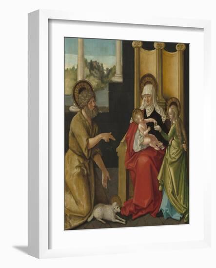 Saint Anne with the Christ Child, the Virgin, and Saint John the Baptist, c.1511-Hans Baldung Grien-Framed Giclee Print