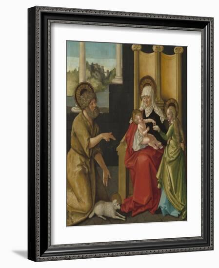 Saint Anne with the Christ Child, the Virgin, and Saint John the Baptist, c.1511-Hans Baldung Grien-Framed Giclee Print