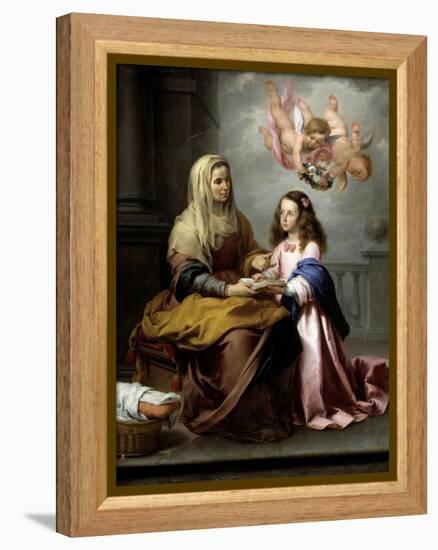 Saint Anne with the Virgin, Ca. 1655-Bartolome Esteban Murillo-Framed Premier Image Canvas