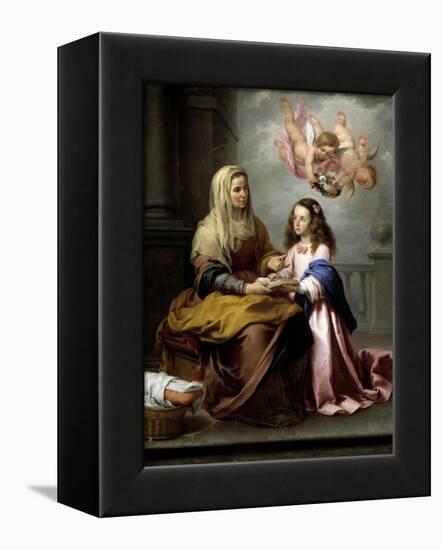 Saint Anne with the Virgin, Ca. 1655-Bartolome Esteban Murillo-Framed Premier Image Canvas