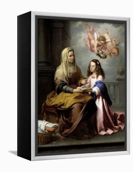 Saint Anne with the Virgin, Ca. 1655-Bartolome Esteban Murillo-Framed Premier Image Canvas