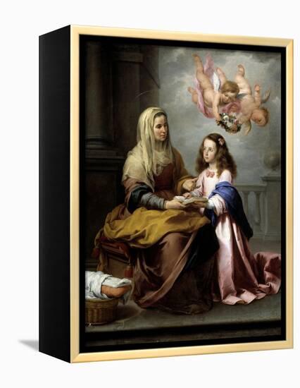 Saint Anne with the Virgin, Ca. 1655-Bartolome Esteban Murillo-Framed Premier Image Canvas