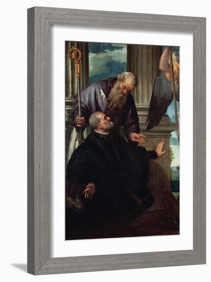 Saint Anthony Abbot as Patron of a Kneeling Donor, C.1570-Veronese-Framed Giclee Print