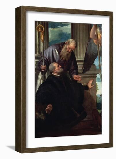 Saint Anthony Abbot as Patron of a Kneeling Donor, C.1570-Veronese-Framed Giclee Print