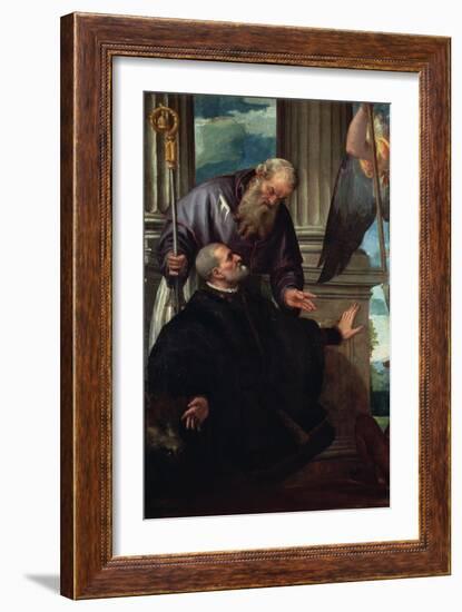 Saint Anthony Abbot as Patron of a Kneeling Donor, C.1570-Veronese-Framed Giclee Print