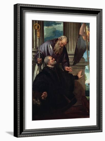 Saint Anthony Abbot as Patron of a Kneeling Donor, C.1570-Veronese-Framed Giclee Print