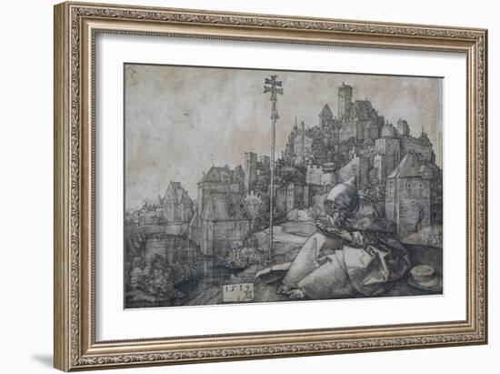 Saint Anthony in Front of the Town, 1519-Albrecht Dürer-Framed Giclee Print