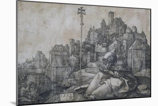 Saint Anthony in Front of the Town, 1519-Albrecht Dürer-Mounted Giclee Print