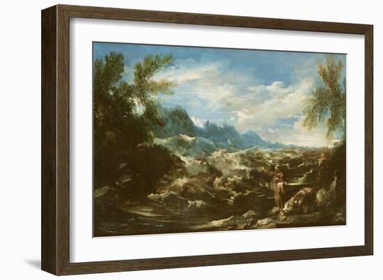Saint Anthony of Padua Preaching to the Fishes at Rimini, C.1720-25-Alessandro Magnasco-Framed Giclee Print