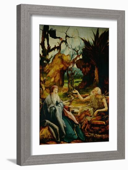 Saint Anthony Visits Saint Paul the Hermit-Matthias Grünewald-Framed Giclee Print