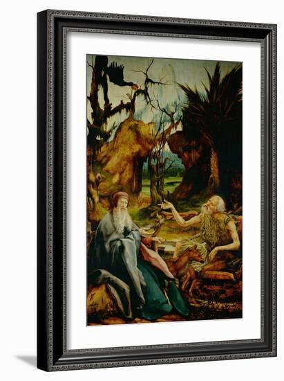 Saint Anthony Visits Saint Paul the Hermit-Matthias Grünewald-Framed Giclee Print