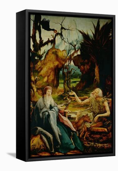 Saint Anthony Visits Saint Paul the Hermit-Matthias Grünewald-Framed Premier Image Canvas