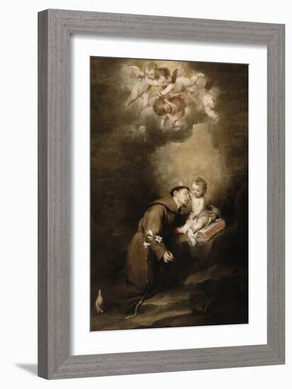 Saint Antoine de Padoue et l'Enfant Jésus-Bartolome Esteban Murillo-Framed Giclee Print