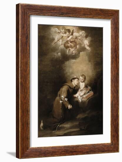 Saint Antoine de Padoue et l'Enfant Jésus-Bartolome Esteban Murillo-Framed Giclee Print