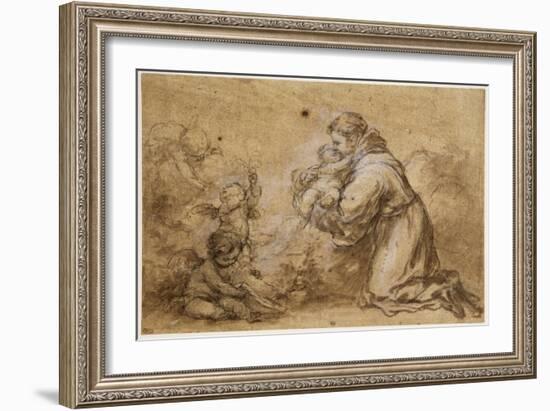 Saint Antoine de Padoue et l'enfant Jésus-Bartolome Esteban Murillo-Framed Giclee Print