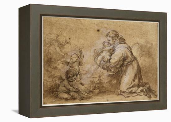 Saint Antoine de Padoue et l'enfant Jésus-Bartolome Esteban Murillo-Framed Premier Image Canvas