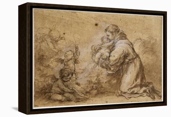 Saint Antoine de Padoue et l'enfant Jésus-Bartolome Esteban Murillo-Framed Premier Image Canvas