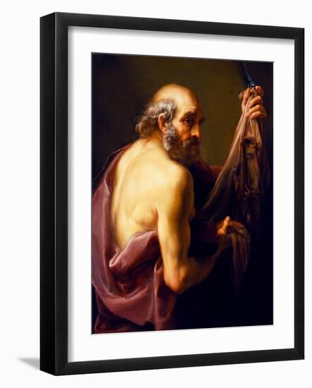 Saint Bartholomew (Half Length), 17Th Century (Painting)-Pompeo Girolamo Batoni-Framed Giclee Print