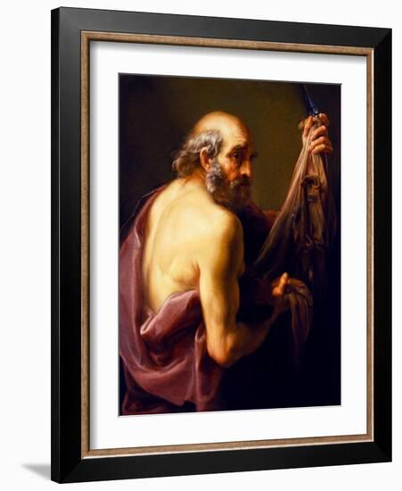 Saint Bartholomew (Half Length), 17Th Century (Painting)-Pompeo Girolamo Batoni-Framed Giclee Print