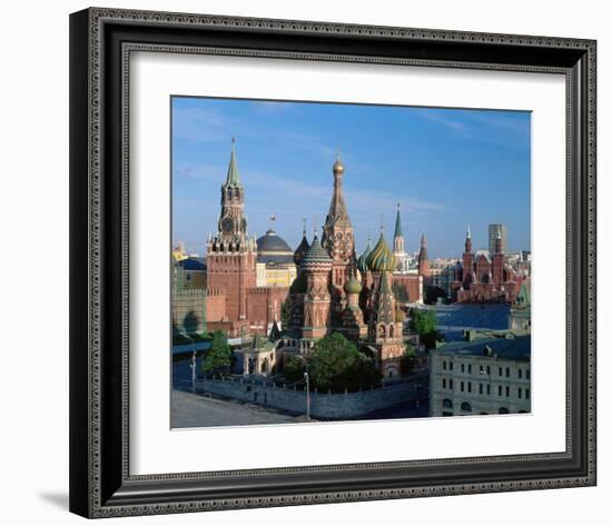 Saint Basil's Cathedral and Spassky Tower, Red Square, Moscow, Russia-null-Framed Art Print