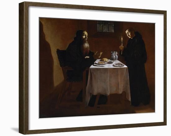 Saint Benedict Blessing Saint Maur, 17th Century, Spanish School-Juan Ricci-Framed Giclee Print