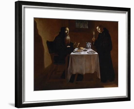 Saint Benedict Blessing Saint Maur, 17th Century, Spanish School-Juan Ricci-Framed Giclee Print