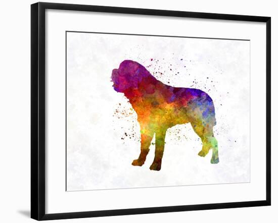 Saint Bernard in Watercolor-paulrommer-Framed Art Print