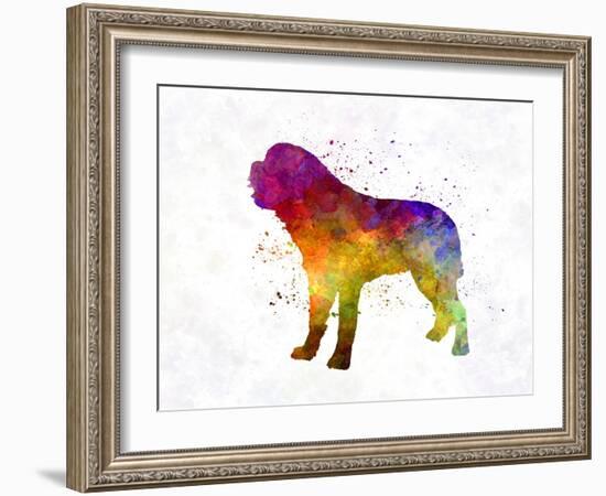 Saint Bernard in Watercolor-paulrommer-Framed Art Print