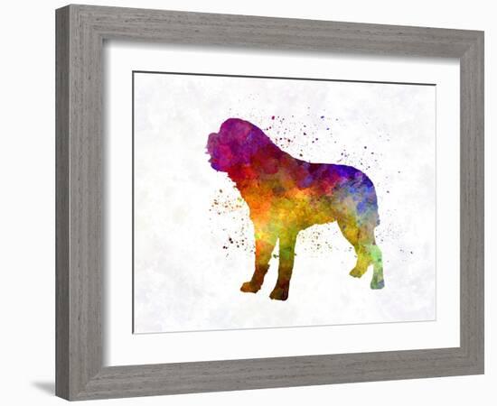 Saint Bernard in Watercolor-paulrommer-Framed Art Print