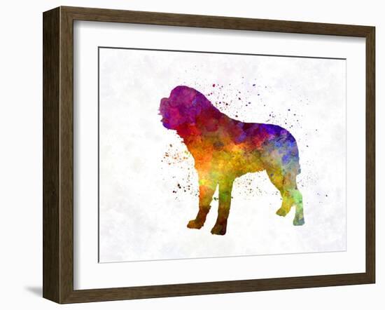 Saint Bernard in Watercolor-paulrommer-Framed Art Print