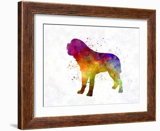 Saint Bernard in Watercolor-paulrommer-Framed Art Print