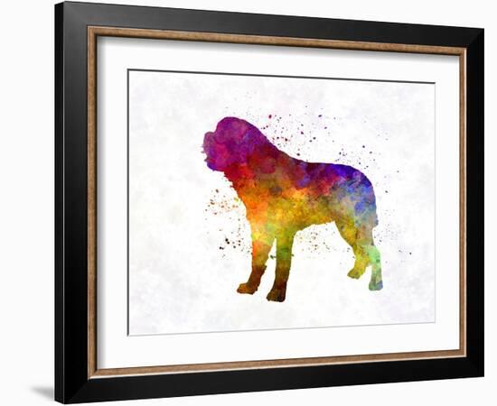 Saint Bernard in Watercolor-paulrommer-Framed Art Print