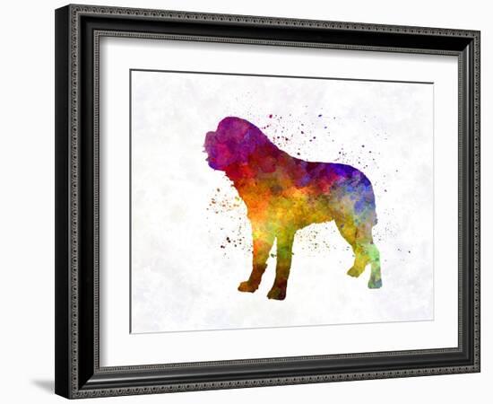 Saint Bernard in Watercolor-paulrommer-Framed Art Print