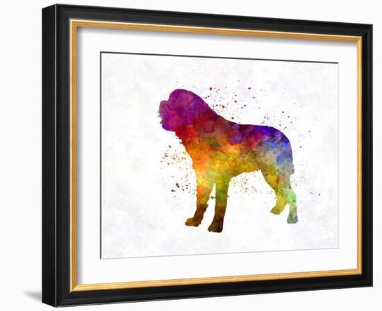 Saint Bernard in Watercolor-paulrommer-Framed Art Print