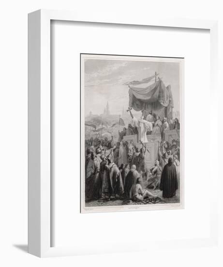 Saint Bernard of Clairvaix Preaching at the Second Crusade Vezelay France-null-Framed Art Print