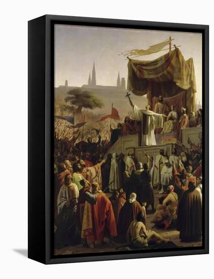 Saint Bernard prêchant la deuxième Croisade en présence du roi Louis VII et de la reine Aliénor-Emile Signol-Framed Premier Image Canvas