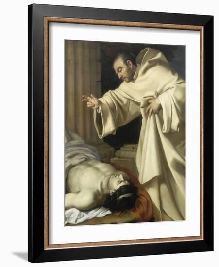 Saint Bernard ressuscitant un mort-Aubin Vouet-Framed Giclee Print