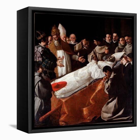 Saint Bonaventure's Body Lying in State, 1629 (Oil on Canvas)-Francisco de Zurbaran-Framed Premier Image Canvas