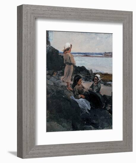 Saint-Brieuc, Unfinished Study, 19Th Century (Painting)-Emmanuel Lansyer-Framed Giclee Print