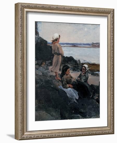 Saint-Brieuc, Unfinished Study, 19Th Century (Painting)-Emmanuel Lansyer-Framed Giclee Print