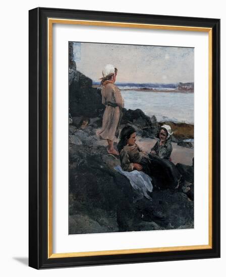 Saint-Brieuc, Unfinished Study, 19Th Century (Painting)-Emmanuel Lansyer-Framed Giclee Print