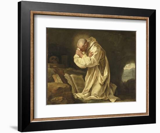 Saint Bruno en prière dans le désert-Jean Bernard Restout-Framed Giclee Print